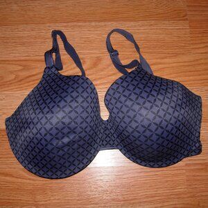 Warner's Black Gray Underwire Bra 36D